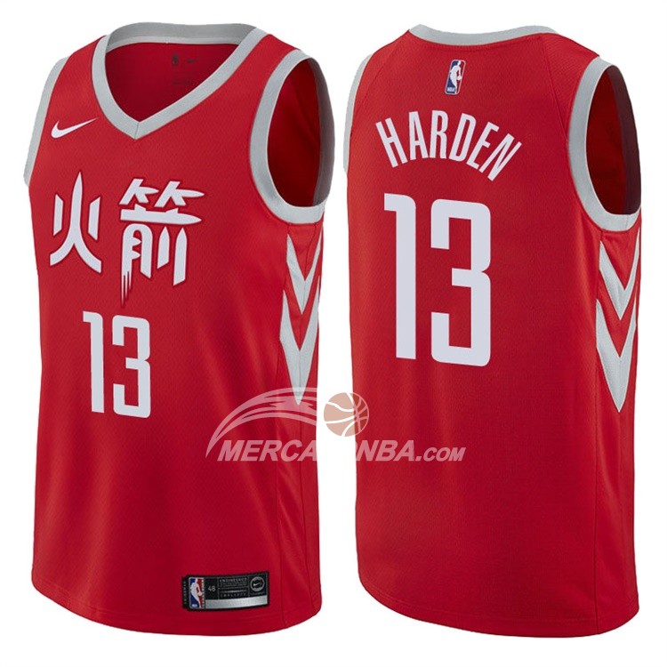 Maglia NBA James Harden Houston Rockets City Edition 2017-18 Rosso